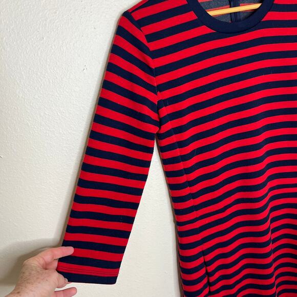 Gap Red and Navy Striped Knit Dress Small - Picture 3 of 11